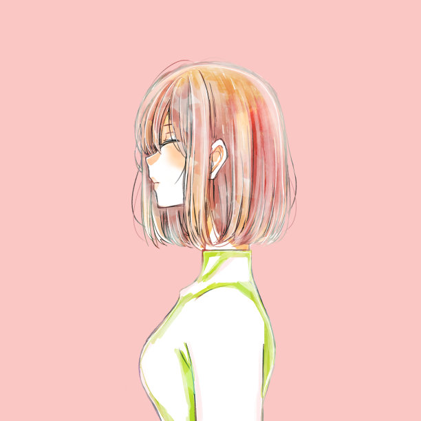 侧面的鲍勃切女人图片下载