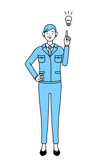 管理人员，经理，工厂经理，一个穿着工作服的高级女性想出了一个主意。图片下载