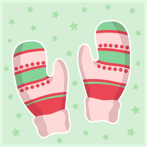 温暖舒适的冬季手套矢量插画图片下载