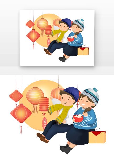 吃元宵看灯会图片下载