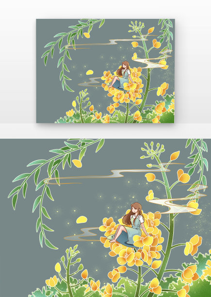 女孩和油菜花图片下载