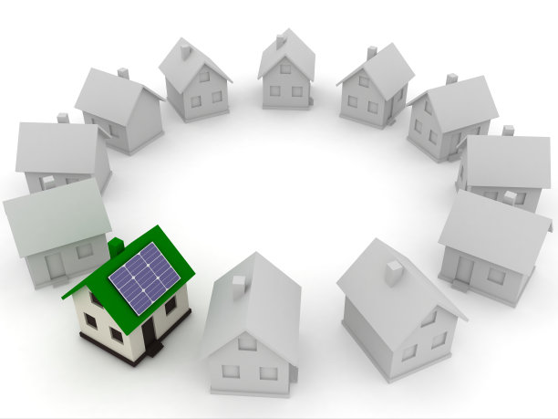 太阳能电池板，可再生能源，可持续资源智能住宅图片下载