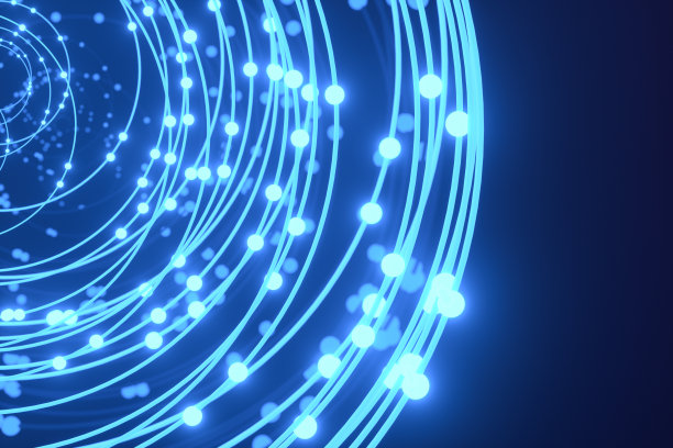 抽象发光的霓虹灯圆形未来技术背景图片下载