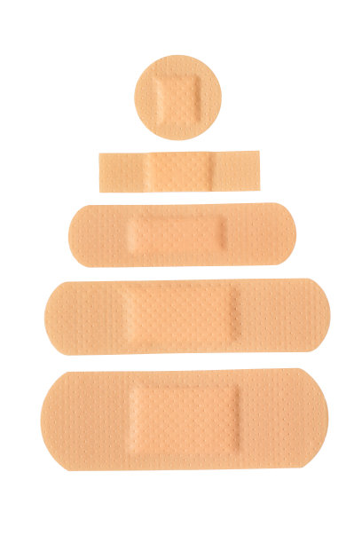 一组隔离的不同胶布或绷带。图片下载