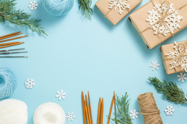 圣诞作文与针织工具图片下载