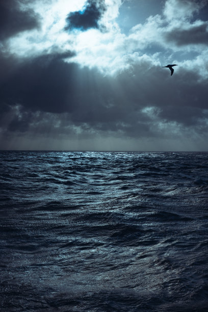 波涛汹涌的大海和海浪从一艘船图片下载