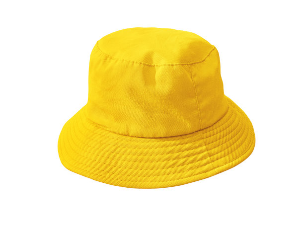 黄色的水桶帽孤立在白色上图片下载