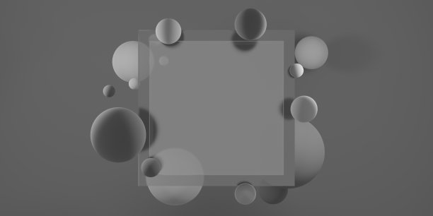 文字和图片的玻璃框架现代装饰背景3D插图图片下载