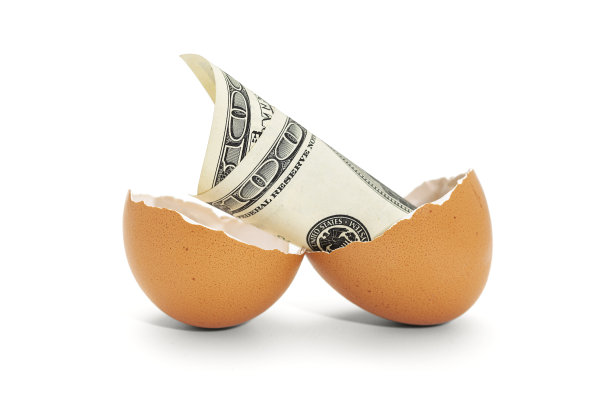 蛋壳与100美元纸币图片下载