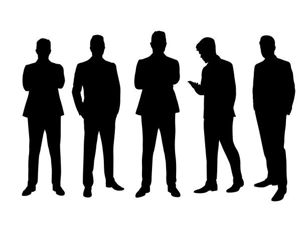 商人。一群商人。孤立矢量平面设计插图图片下载