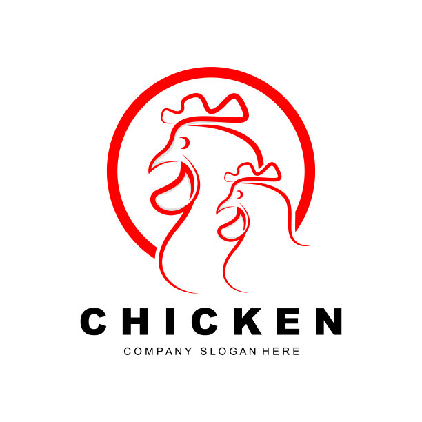 鸡标志，农场动物矢量，鸡场设计，炸鸡餐厅，咖啡馆图片下载