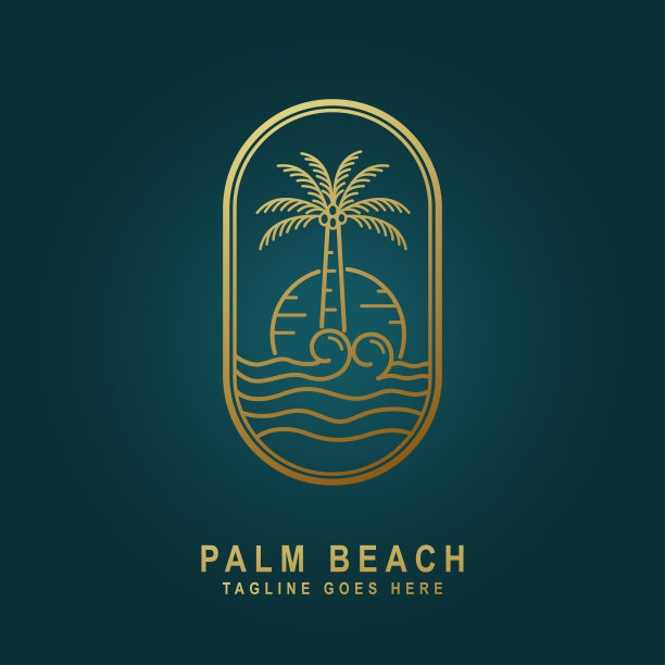 极简的手掌线艺术图标标签标志徽章模板矢量插图设计。图片下载