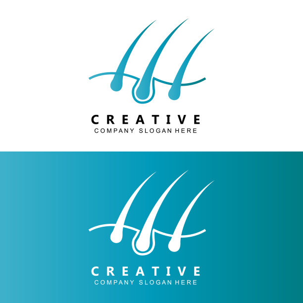 头发护理标志矢量图标皮肤健康插画设计概念图片下载