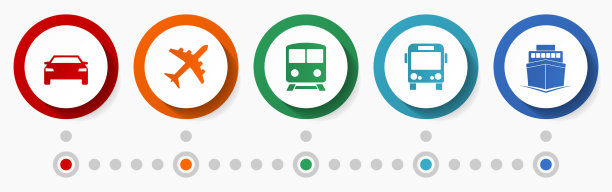 交通矢量图标集，车辆信息图模板，旅行概念按钮集合图片下载