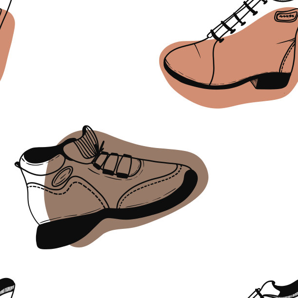 鞋的模式。搭配不同类型的平底鞋。搭配鞋子。无缝论。图片下载