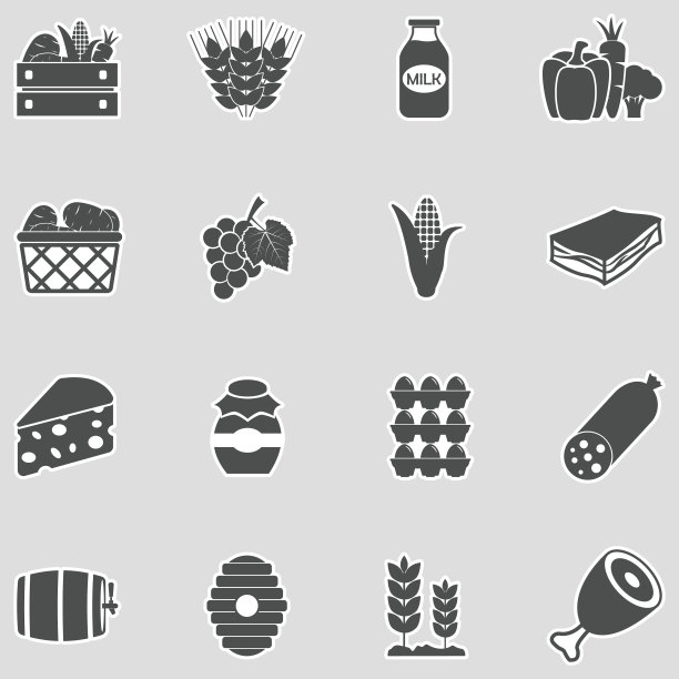 农产品图标。贴纸设计。矢量插图。图片下载