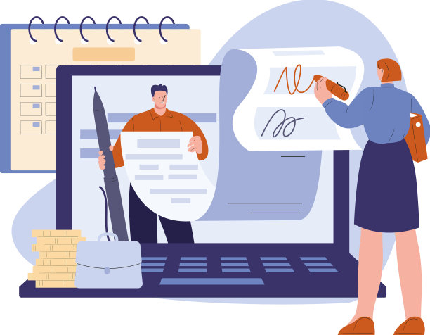 数字合同或预约妇女签署图片下载