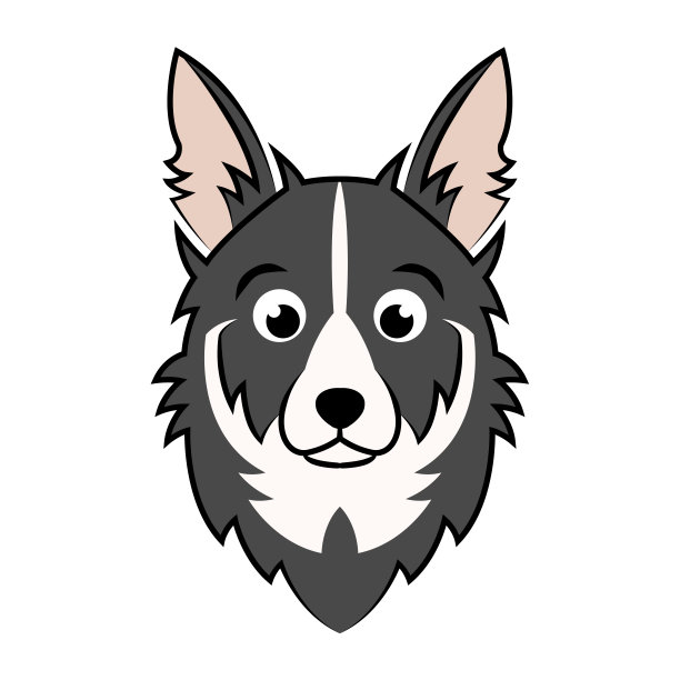 彩色图像小狗狗的头。良好的使用符号，吉祥物，图标，头像，纹身，T恤设计，标志或任何设计图片下载