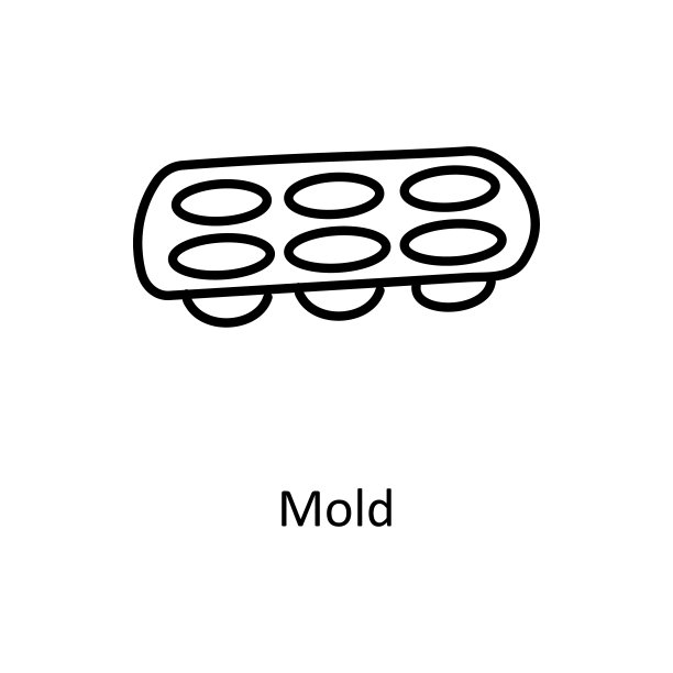 模具矢量轮廓图标设计插图。面包店标志在白色背景EPS 10文件图片下载