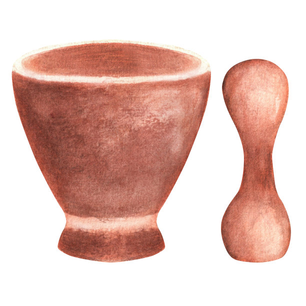 水彩陶瓷研钵图片下载