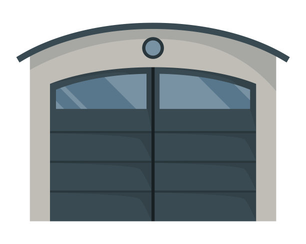 车库门图标。卡通车库、车屋储物间的秋千门。带机械或自动控制系统的金属入口。白色背景上的矢量插图仓库百叶窗图片下载