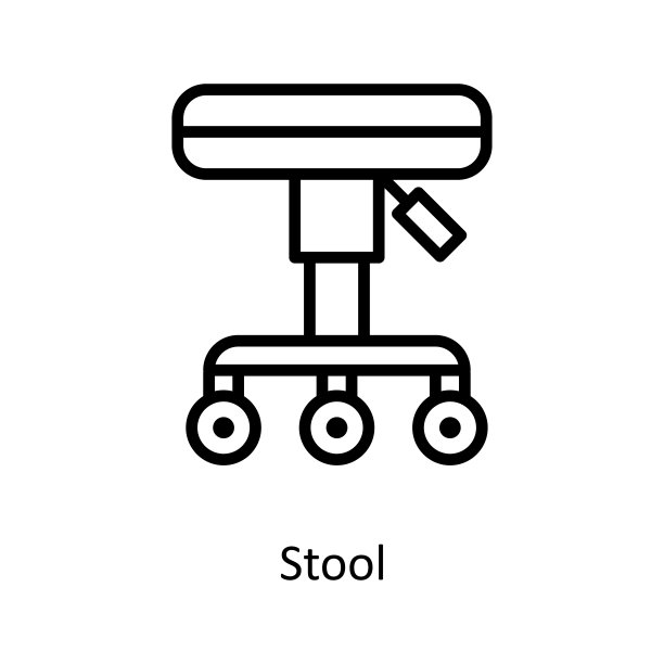 凳子矢量轮廓图标设计插图。白色背景医学符号EPS 10文件图片下载