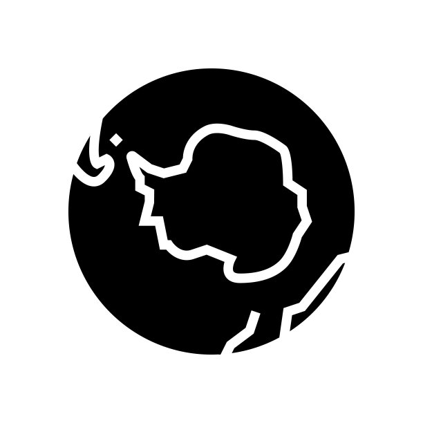 南极洲地球行星地图雕文图标矢量插图图片下载