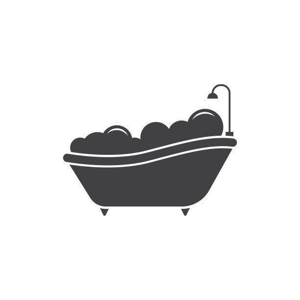 浴缸图标矢量设计。图片下载