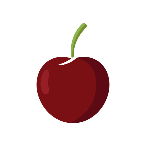 樱桃水果图标矢量设计模板在白色背景图片下载