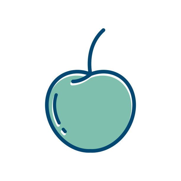 樱桃水果图标矢量设计模板在白色背景图片下载