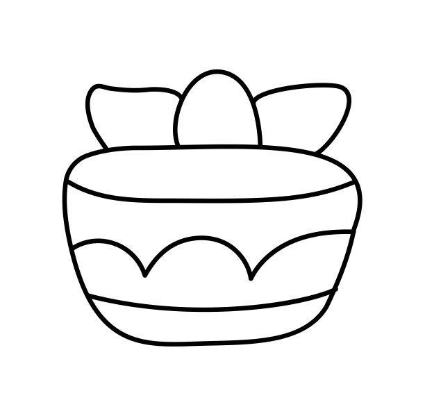 Line韩国传统新年幸运袋或Seollal财富furroshiki包装礼物图标。艺术矢量插图为农历贺卡，邀请图片下载