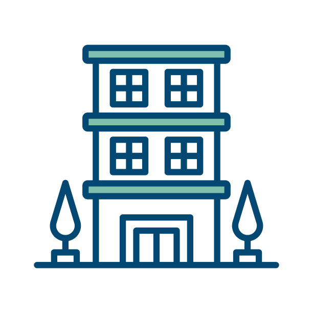 酒店建筑图标矢量设计模板在白色背景图片下载