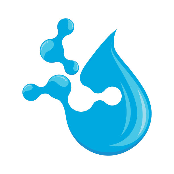 水滴分子技术图标矢量概念设计模板图片下载