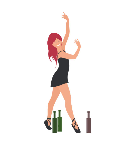 成年醉酒女子带着酒瓶图片下载