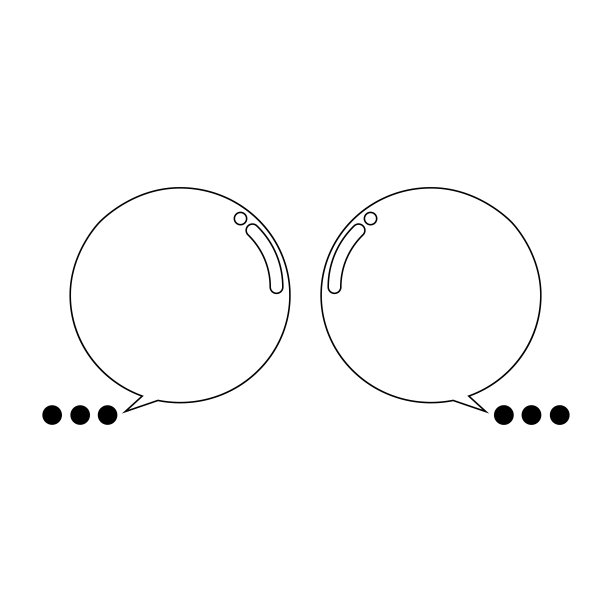 两个气泡语音在白色背景上用于对话，矢量图片下载