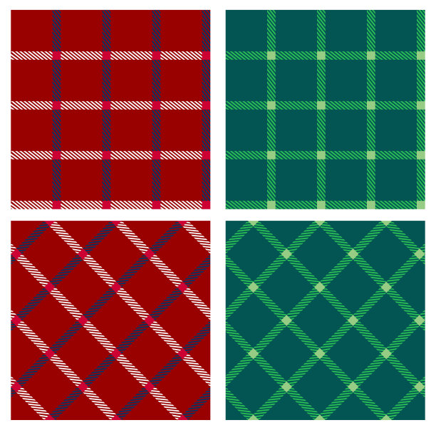 矢量无缝模式，红，绿，棕。细胞。用于织物、格纹、床罩、衬衫、围巾等。图片下载