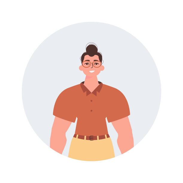 圆人头像。现代时尚风格的人物。图片下载