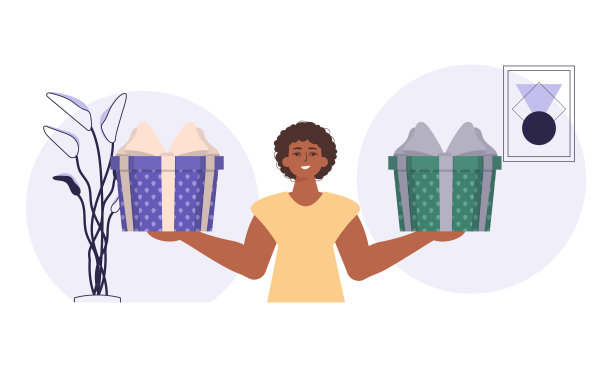 圣诞礼物概念。那个人手里拿着一个节日礼品盒。图片下载