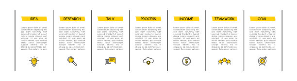 有7个选项的商业信息图表模板。简单的图。向量图片下载