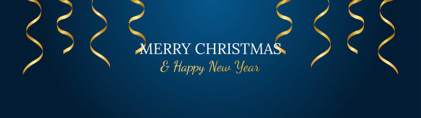 2023年圣诞节背景与金丝带。新年设计为邀请，贺卡，日历。闪亮的金色文字。节日贺卡。聚会活动装饰，矢量插画图片下载