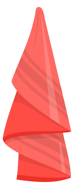 红色条纹手布。卡通浴巾纺织品孤立在白色图片下载