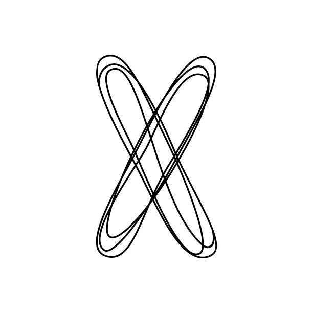 连续细线字母x矢量插图字母符号与一行，极简简单的首字母名称图标，标志图片下载