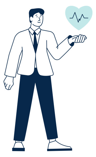 人的心率。在白色上测量脉搏跳动的人被隔离了图片下载