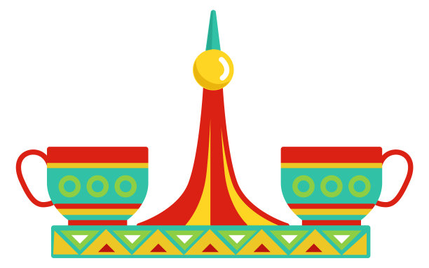 游乐场骑图标。圆的旋转木马。游乐园标志图片下载