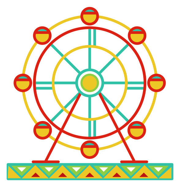 游乐园的标志。游乐场。摩天轮图片下载