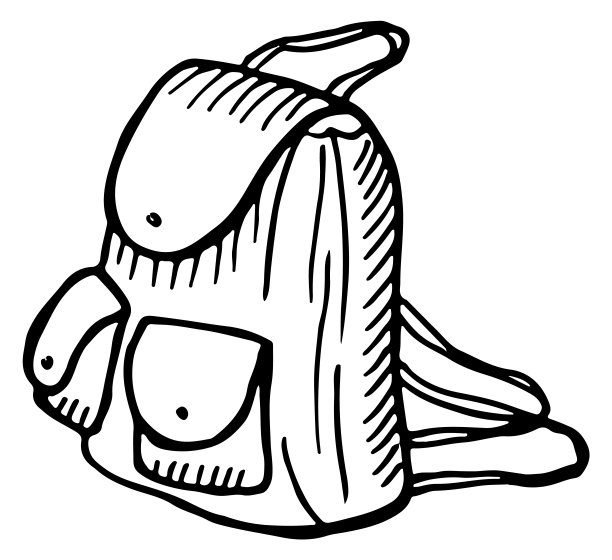 背包涂鸦。书包画。手绘图标图片下载