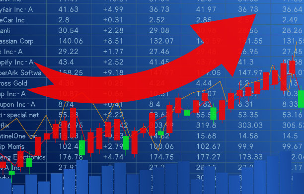 股票上涨趋势的概念图图片下载