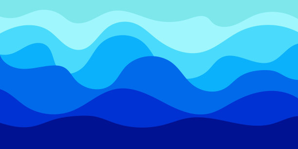 蓝色曲线和海浪从柔和到黑暗的矢量背景图片下载
