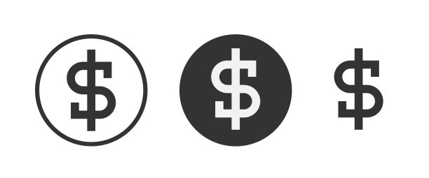 美元图标。网络图标集。矢量插图图片下载