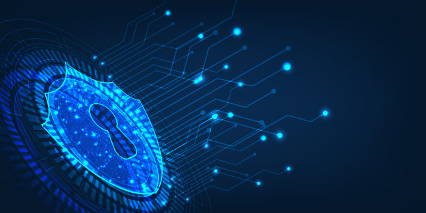 网络安全和信息或网络保护。以高科技技术为背景的3d互联网安全理念图片下载